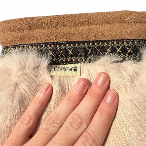 BEARPAW Genuine Sheepskin Suede Rabbit Fur-Trimmed Wedge Boots Women’s 8 - Picture 5 of 11